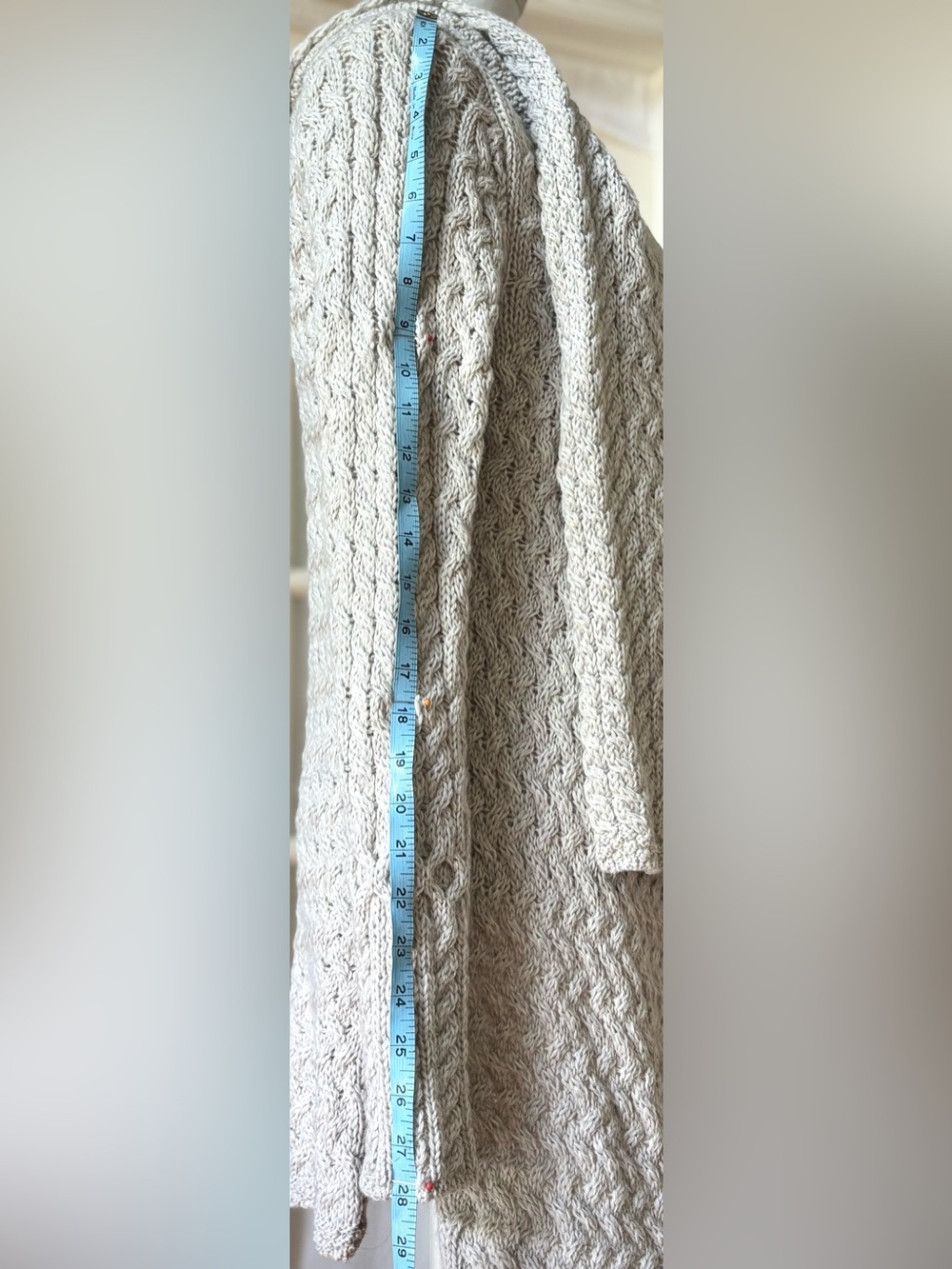 Aran Sweater Market Waterfall Cable Cardigan 100% Virgin Wool Ireland M - Picture 12 of 13